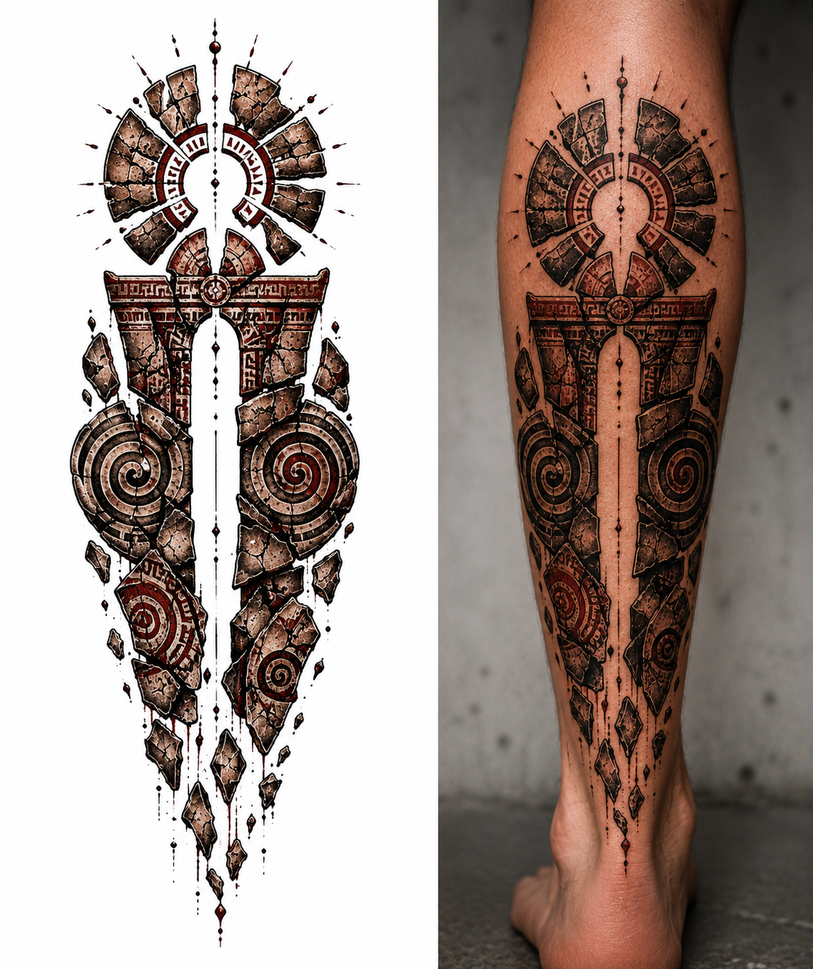 SPIRAL GATE OF ORIGIN from the Cucuteni — EUR 15 tattoo collection